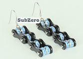 SubZero Crystal Roller 3 Link Earrings Black