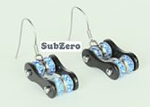 SubZero Crystal Roller 1 Link Earrings Black