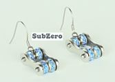 SubZero Crystal Roller 1 Link Earrings Silver